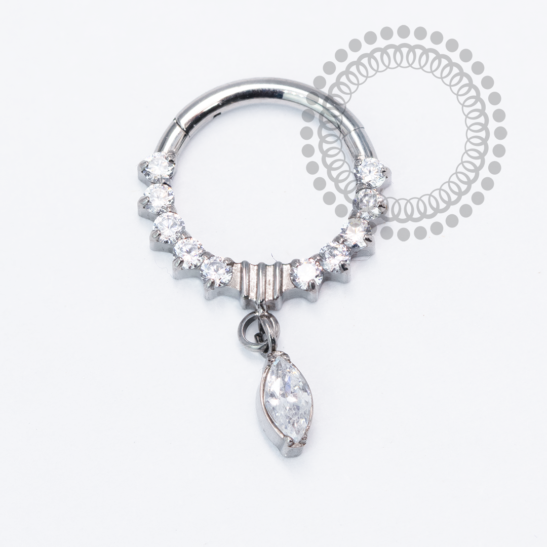 TN2055 Segmento Frontal Cz Pingente 8mm Titânio ASTM F136