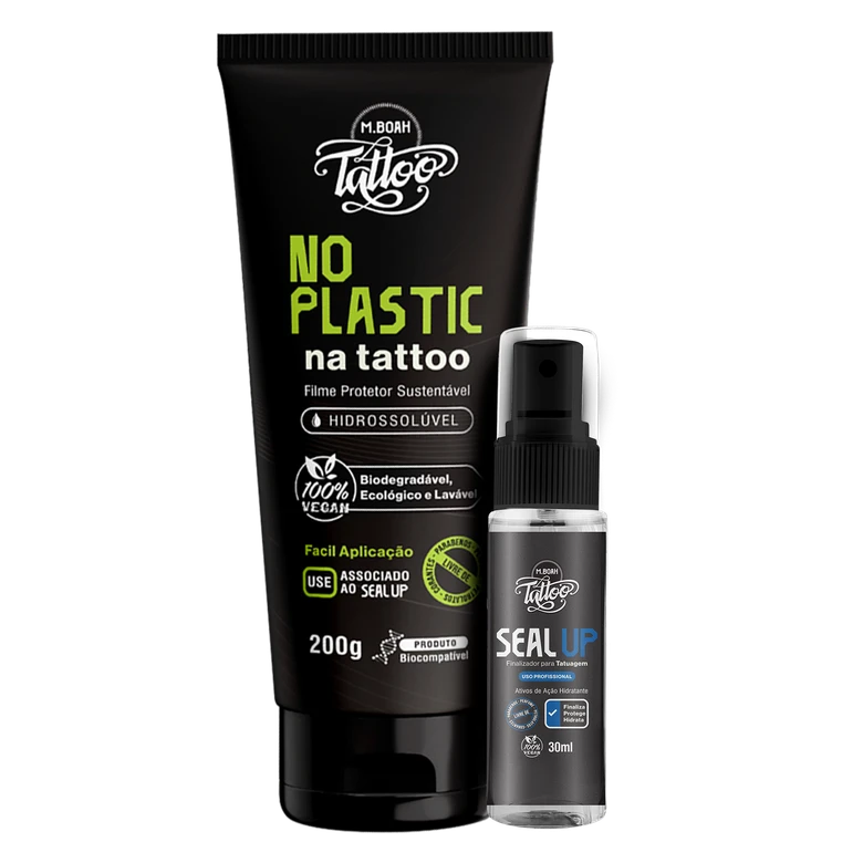 Kit Filme no plastic mboah + seal up - 200g | Filme Protetor Sustentável para Tattoo