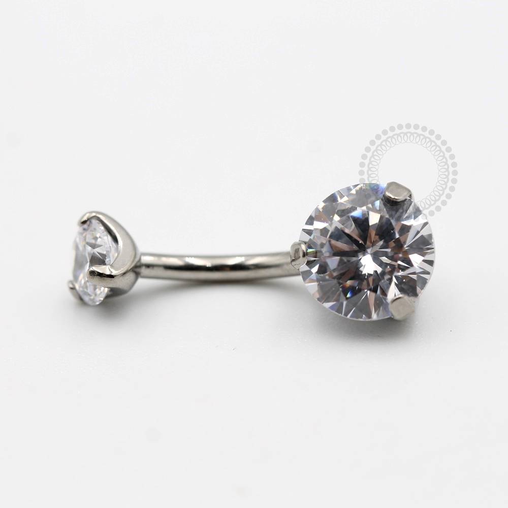 TN01 Navel Piercing Titanium Zirconia Stone