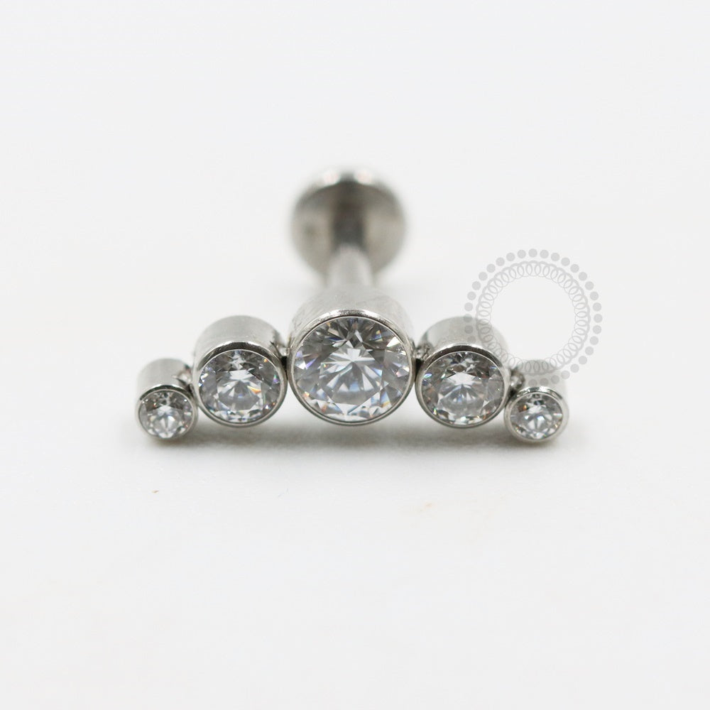 PB90 Labret Cluster Zirconia Steel