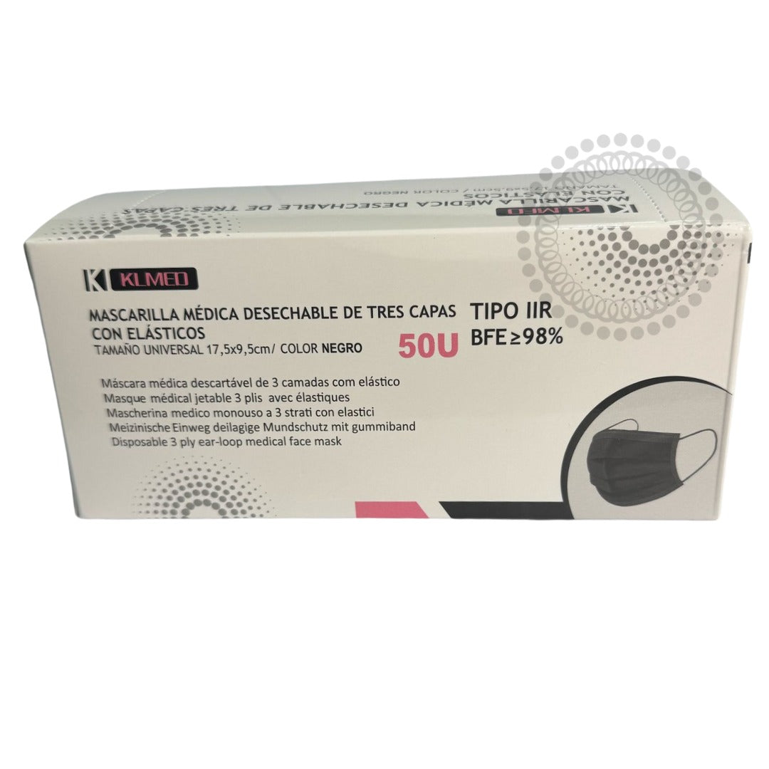DC09 BLACK DISPOSABLE MASKS 50 UNITS
