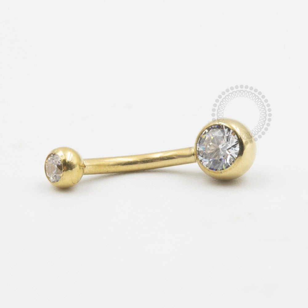TN359 Navel Zirconia Titanium PVD Gold