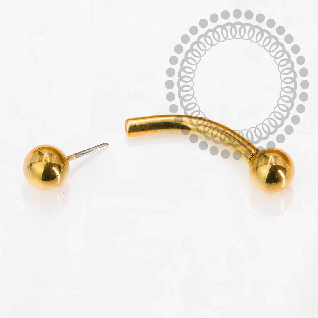 TN2174 Microbell Curvo Push Pin Titânio PVD Gold