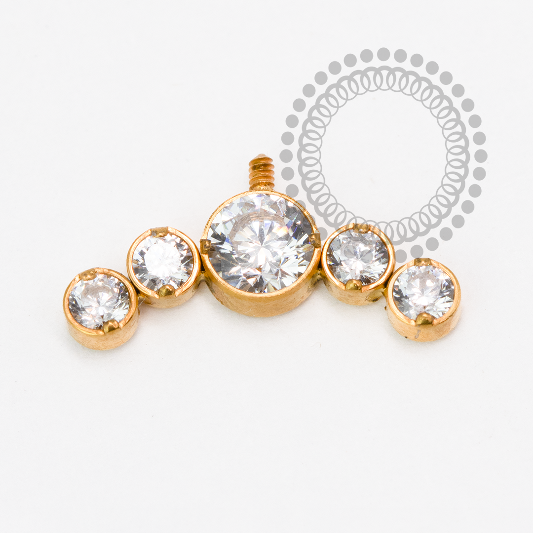 TN2045 Topo Cluster Vertical Helix Titânio PVD GOLD