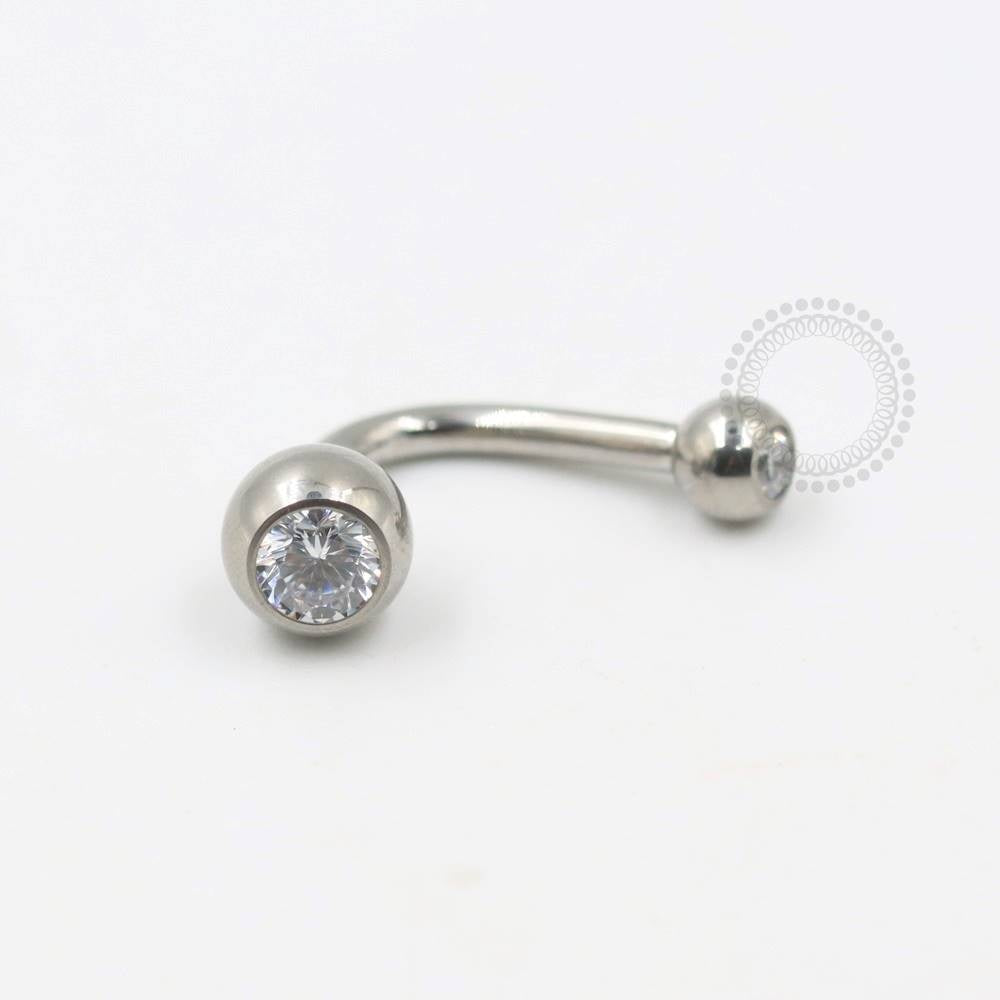 TN285 J-Bar Navel Piercing Titanium