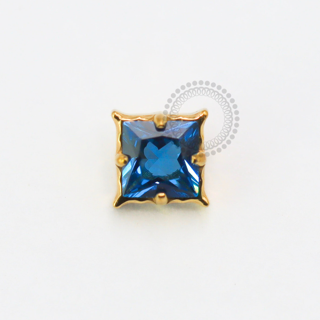 TN1793 Topo Zircônia Azul Titânio PVD Gold