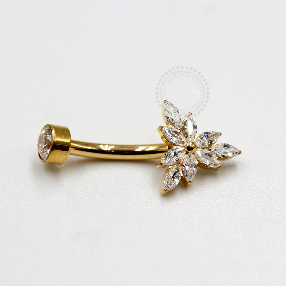 TN1114 Navel Flor Navetes Titânio PVD Gold