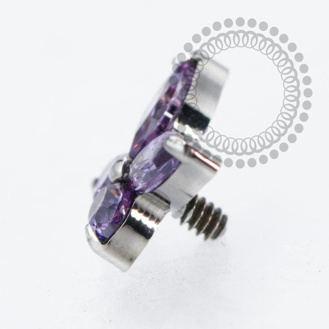 TN2196 Topo Borboleta Detalhada Roxo Titânio ASTM F136