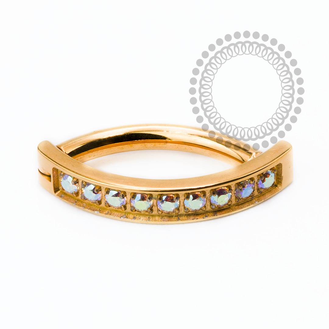TN2504 Navel Belly Clicker CZ Boreal Titânio PVD Gold
