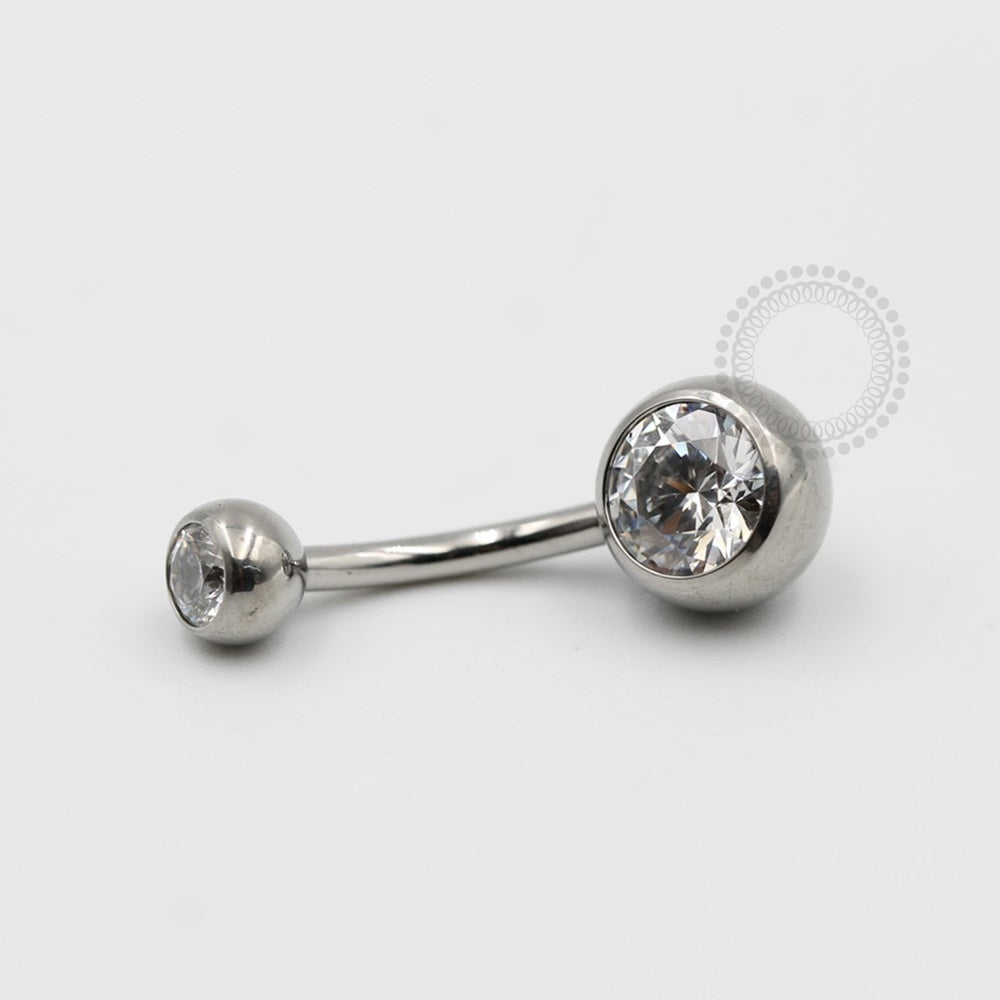TN99 Navel Tradicional CZ Cristal Titânio ASTM F136