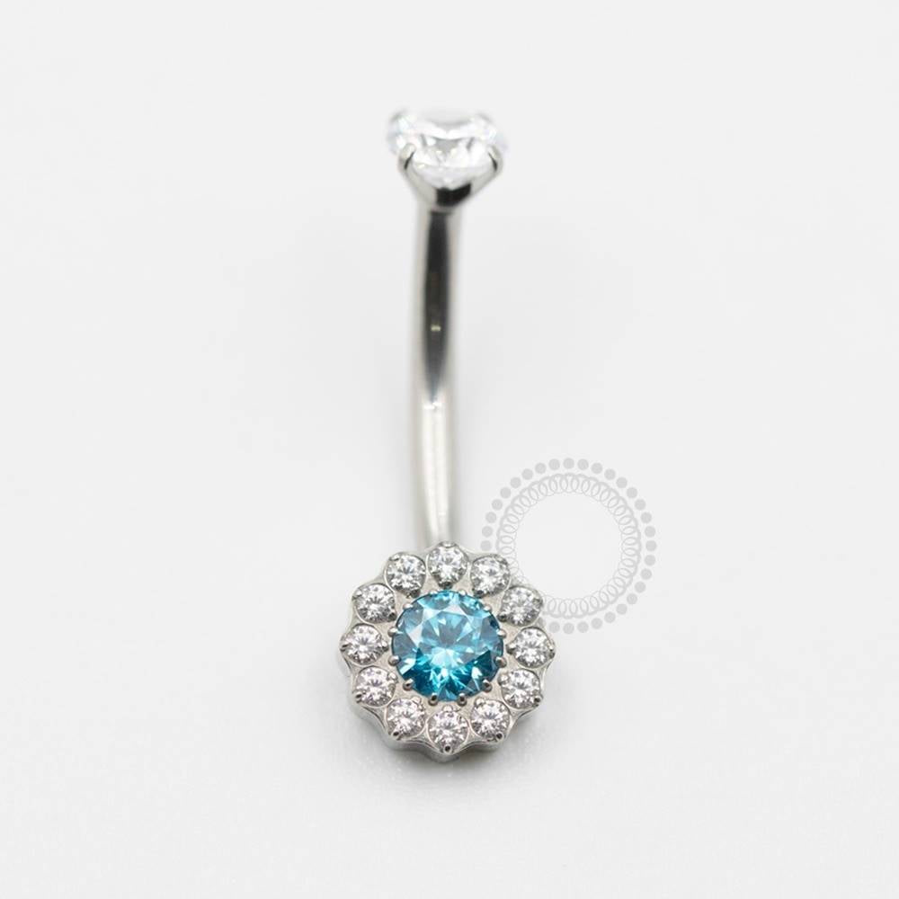 TN634 Navel Flower CZ Titanium