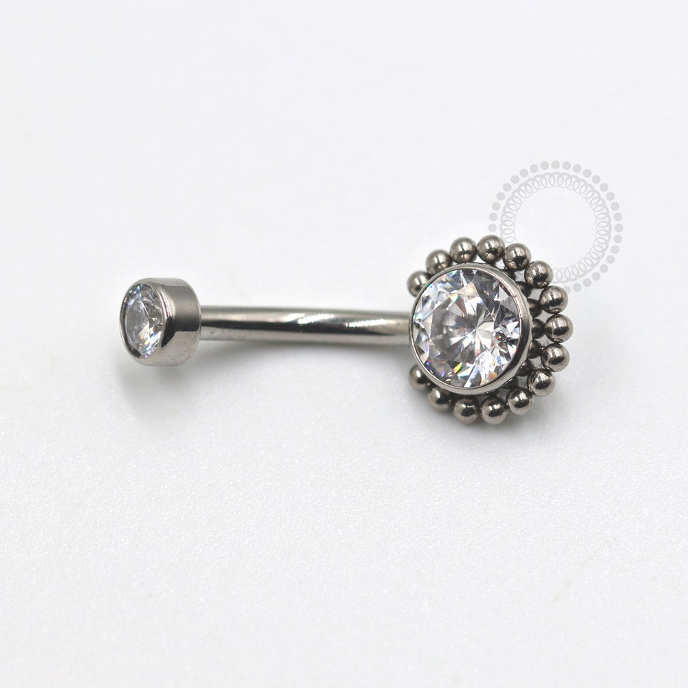 TN659 Navel CZ with Titanium Balls