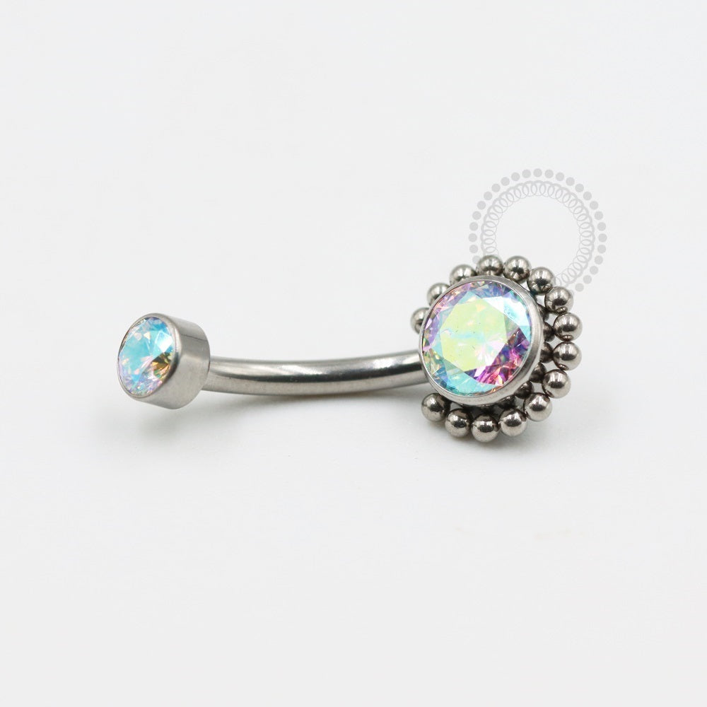 TN659 Navel CZ with Titanium Balls