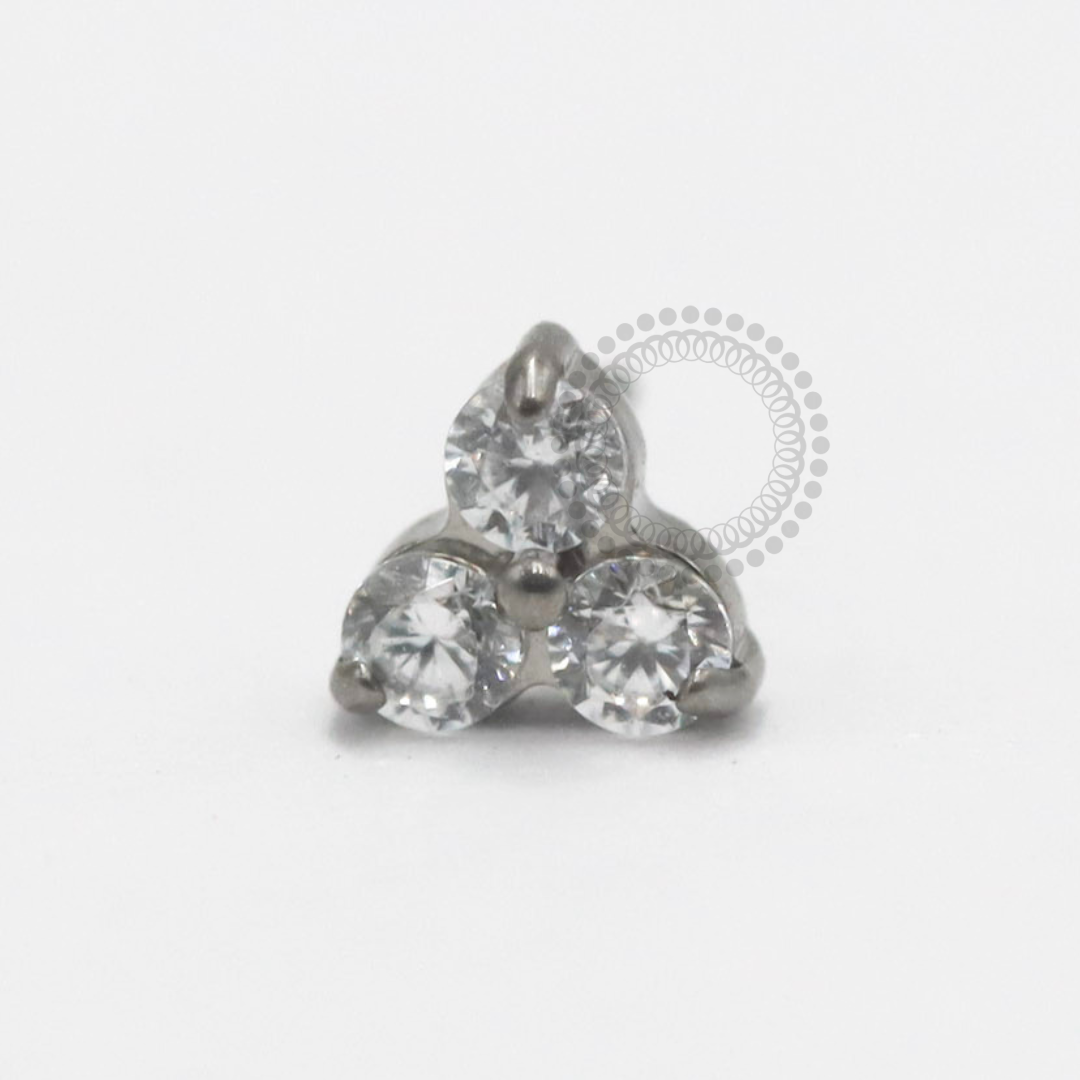 TN2404 Topo Micro Triniy CZ Push Pin Titânio ASTM F136