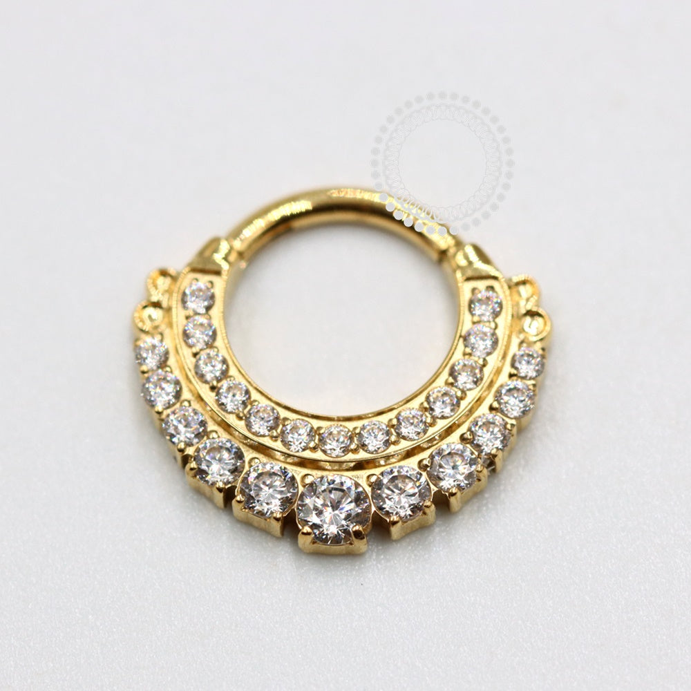 TN1098 Double Studded Segment Titanium PVD Gold