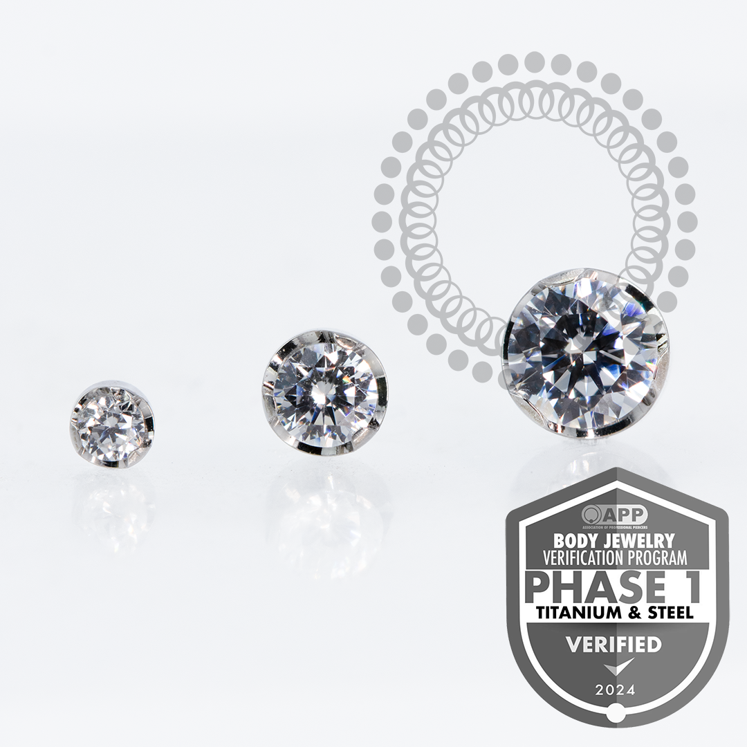 TT17 Topo CZ Cristal Disco Push Pin Titânio Mill ®