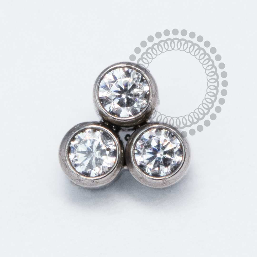 TN2063 Topo Mini Trinity CZ Circular Titânio ASTM F136