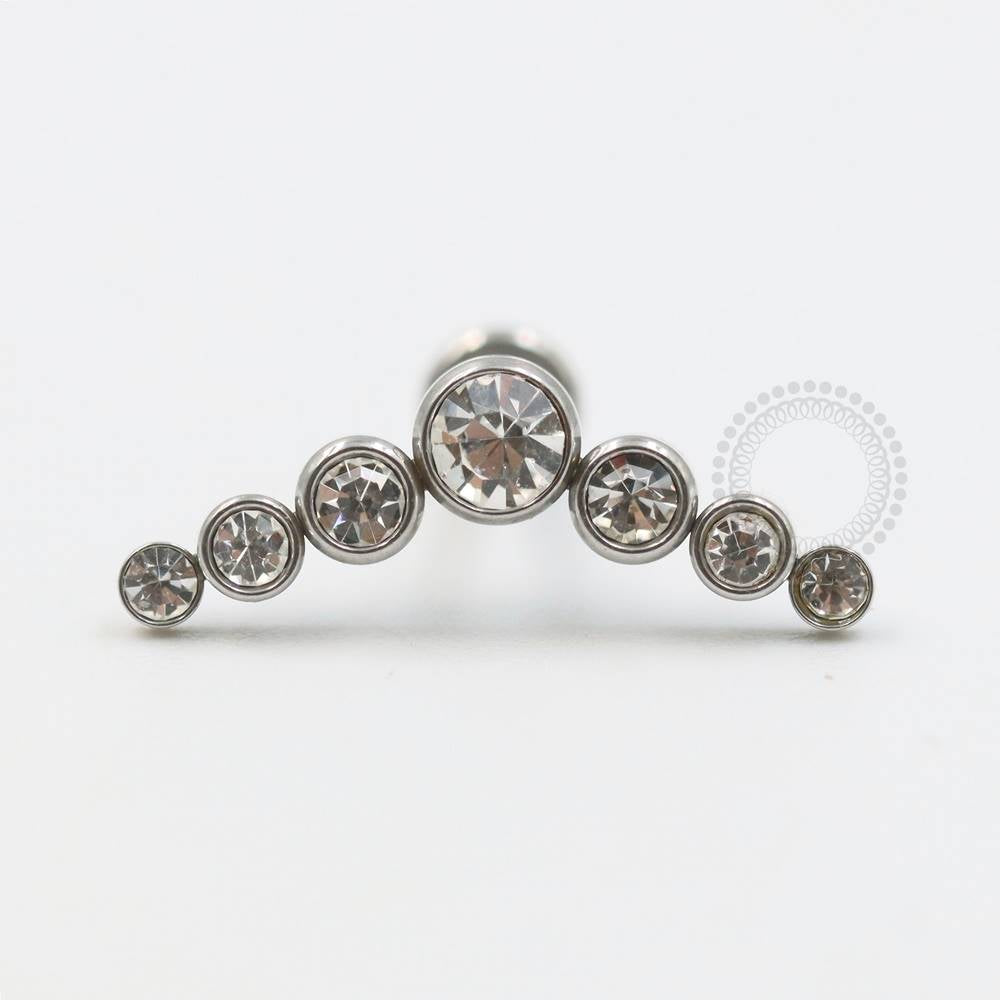 PB74 Labret cluster rhinestone glued 316L steel