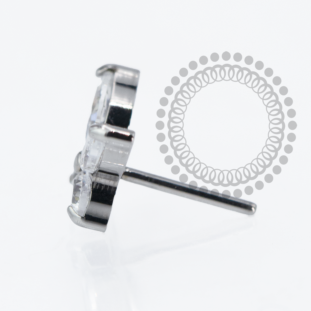 TN2191 Topo Borboleta Detalhada Push Pin Titânio ASTM F136