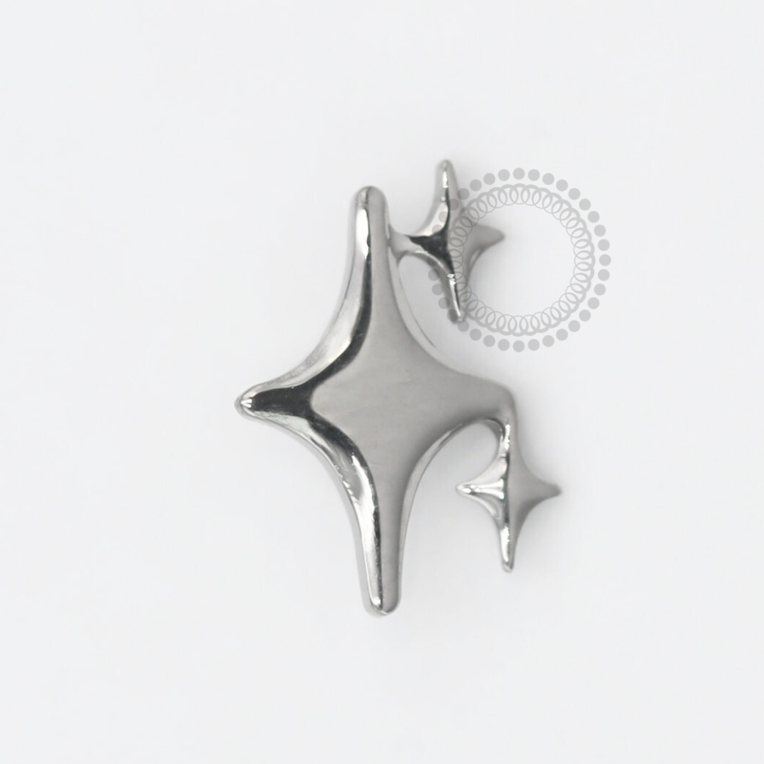 TN1782 Topo 3 Estrelas 3D Titânio ASTM F-136