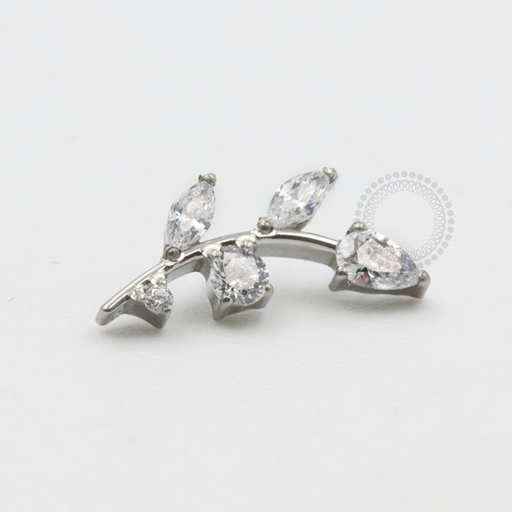 TN557-1 CZ Crystal Titanium Branch Topper