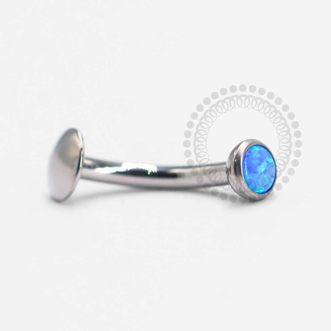 TN1449 Navel Blue Opal Stone Titanium ASTM F-136