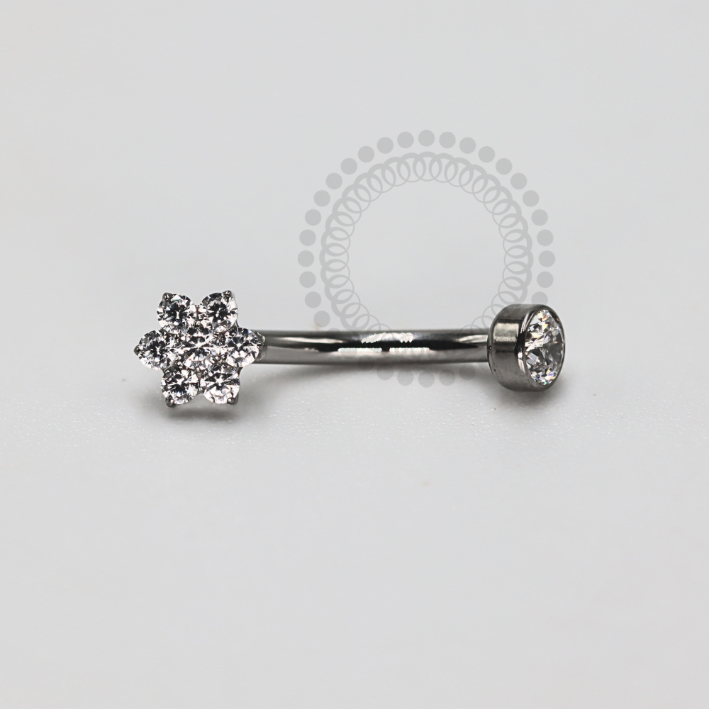TN1181 Navel Delicate Flower Titanium ASTM F-136