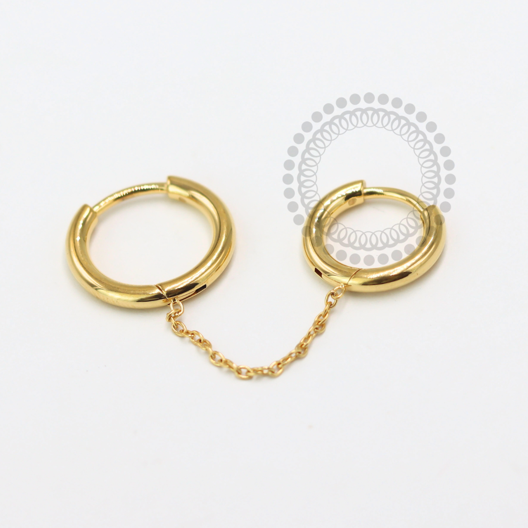 TN1562 Segmento Duplo Com Corrente Titânio PVD Gold