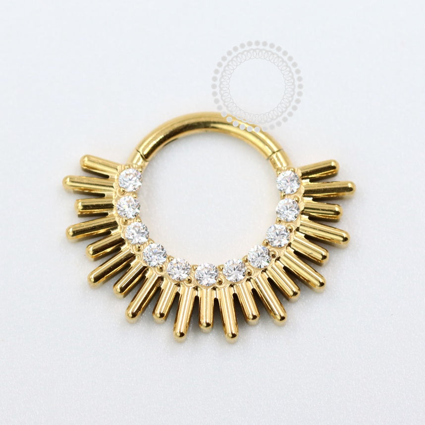 TN1070 Titanium Pvd Gold Spoke Stud Segment