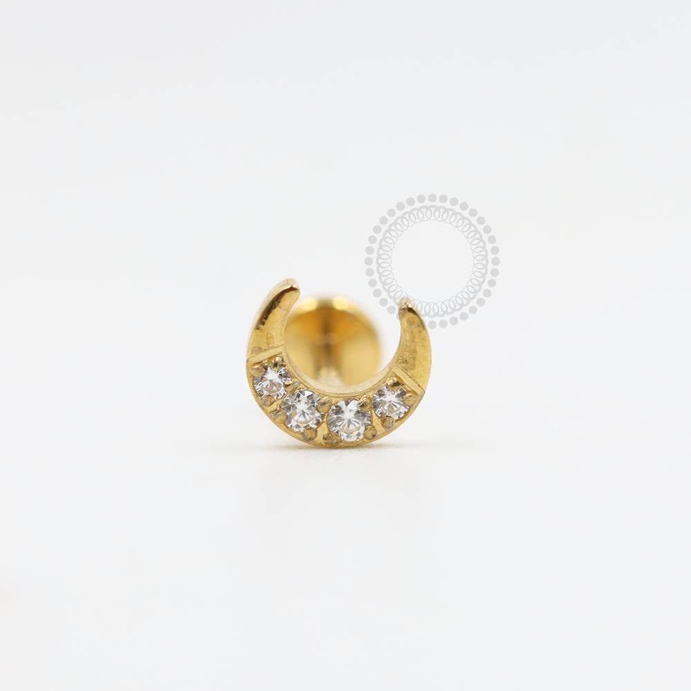 PVD110 Labret Moon Steel Pvd Gold