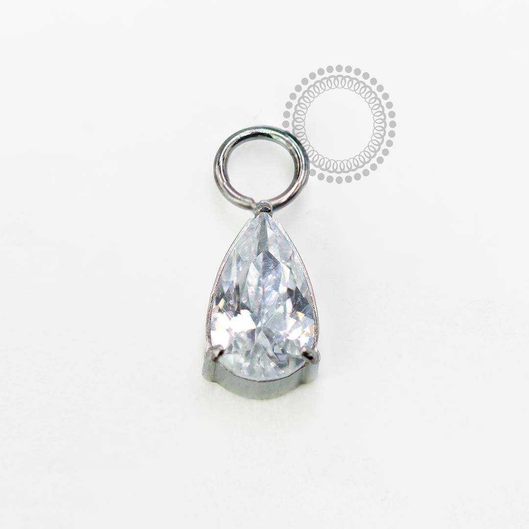 TN1692 Pingente Gota Cristal Titânio ASTM F-136