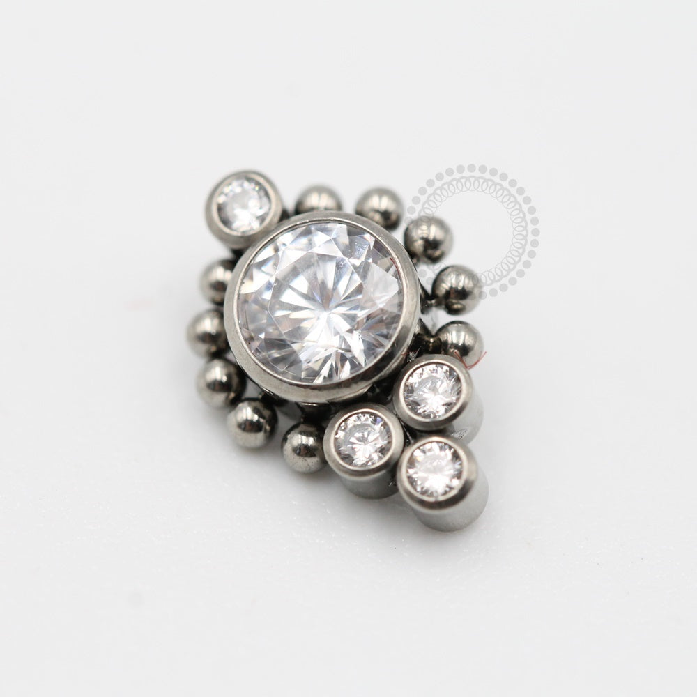 TN273 Topo 1 Zirconia Cristal 5mm/Esferas + 4 Zirconias