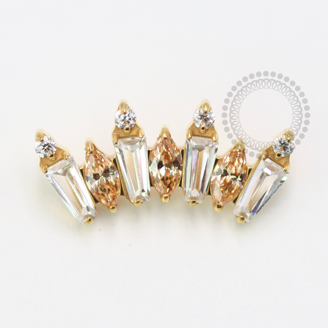 TN1488 Topo Aurora Real Champanhe Cristal Titânio PVD Gold