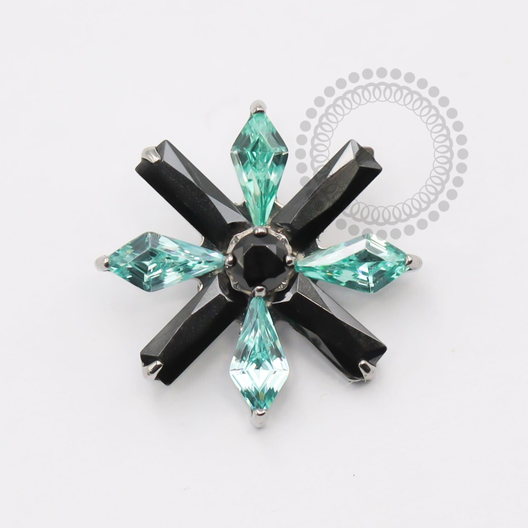 TN1765 Topo Flor Black Opallite Titânio ASTM F-136