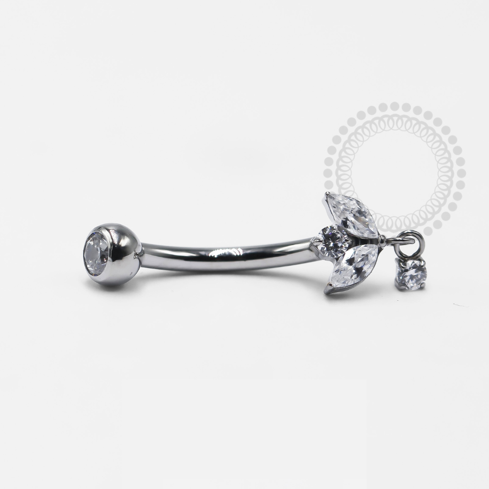 TN1221 Delicate Navel with Light Point Titanium ASTM F-136