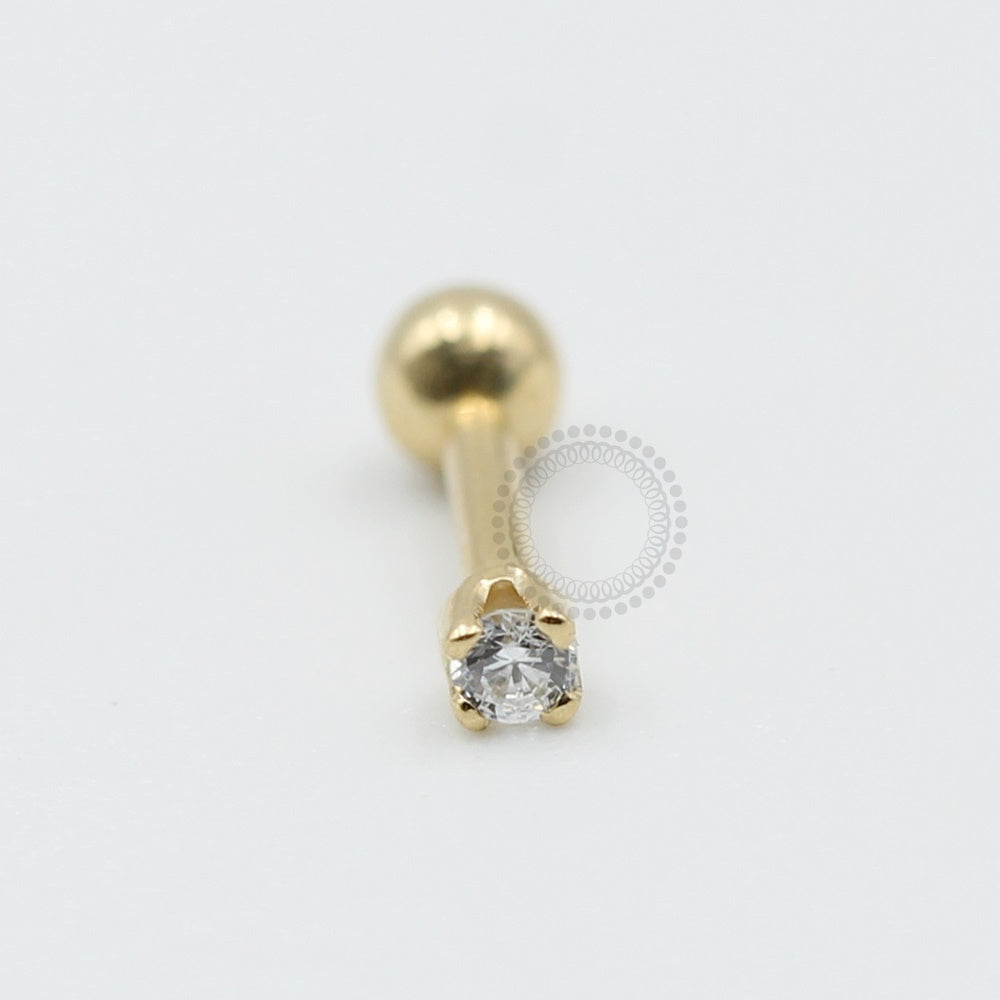 OR08 Microbell Zirconia Cravada Ouro 18k