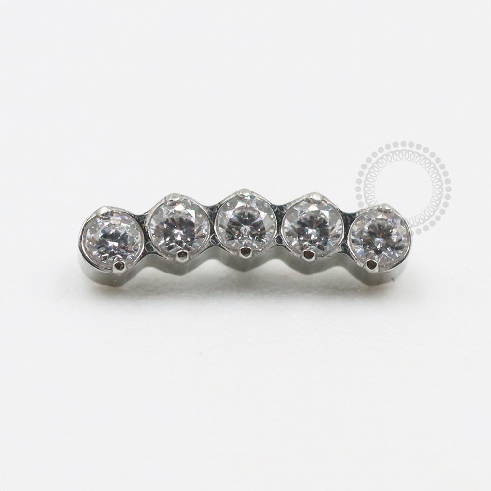 TN649 Topo Mini Cluster 5 Zirconias Cravadas Titânio