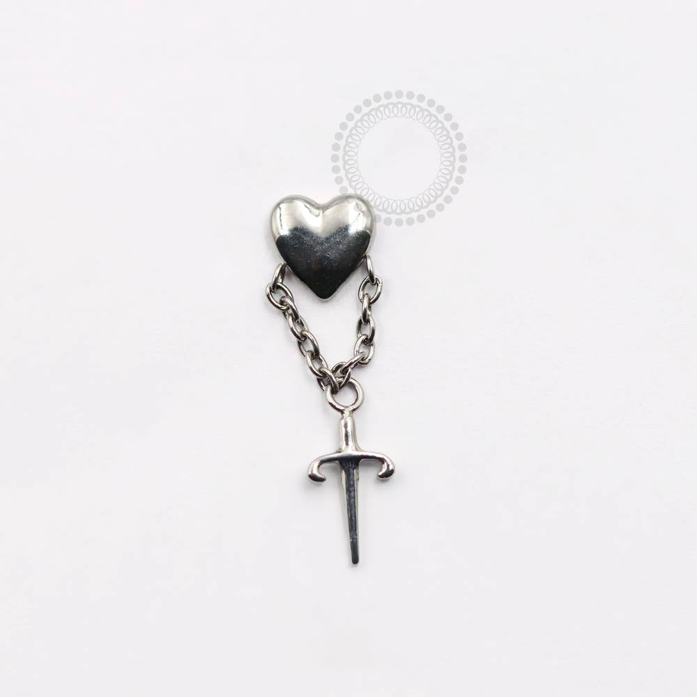 TN930 Heart Top With Sword Titanium