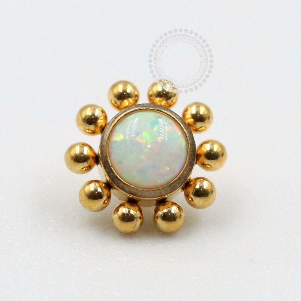 TN1076 Topo Sol Opala Branca Titânio PVD Gold