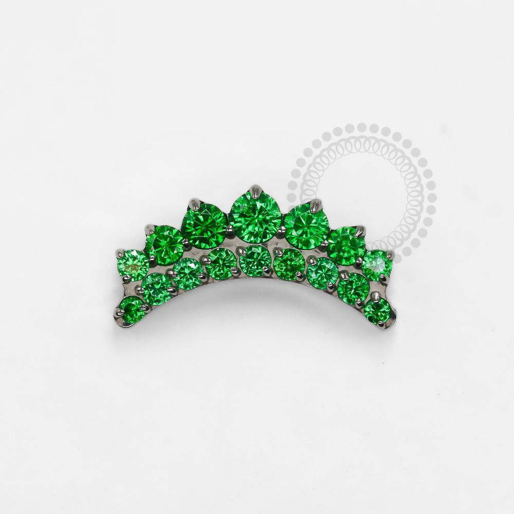 TN1264 Titanium Cluster Topper 16 Stones ASTM F-136 EMERALD GREEN