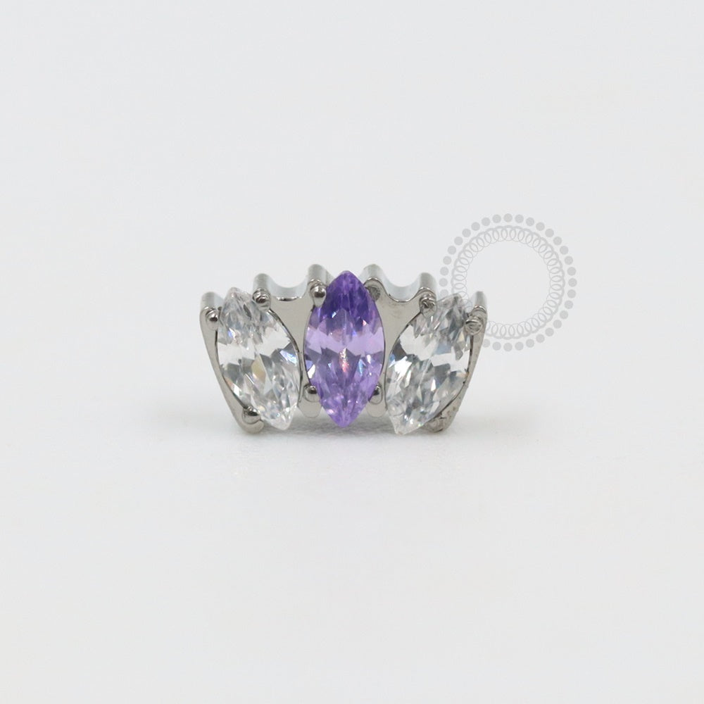 TN232-6 Mini Cluster Top 3 Navetes Crystal-Lilac Titanium