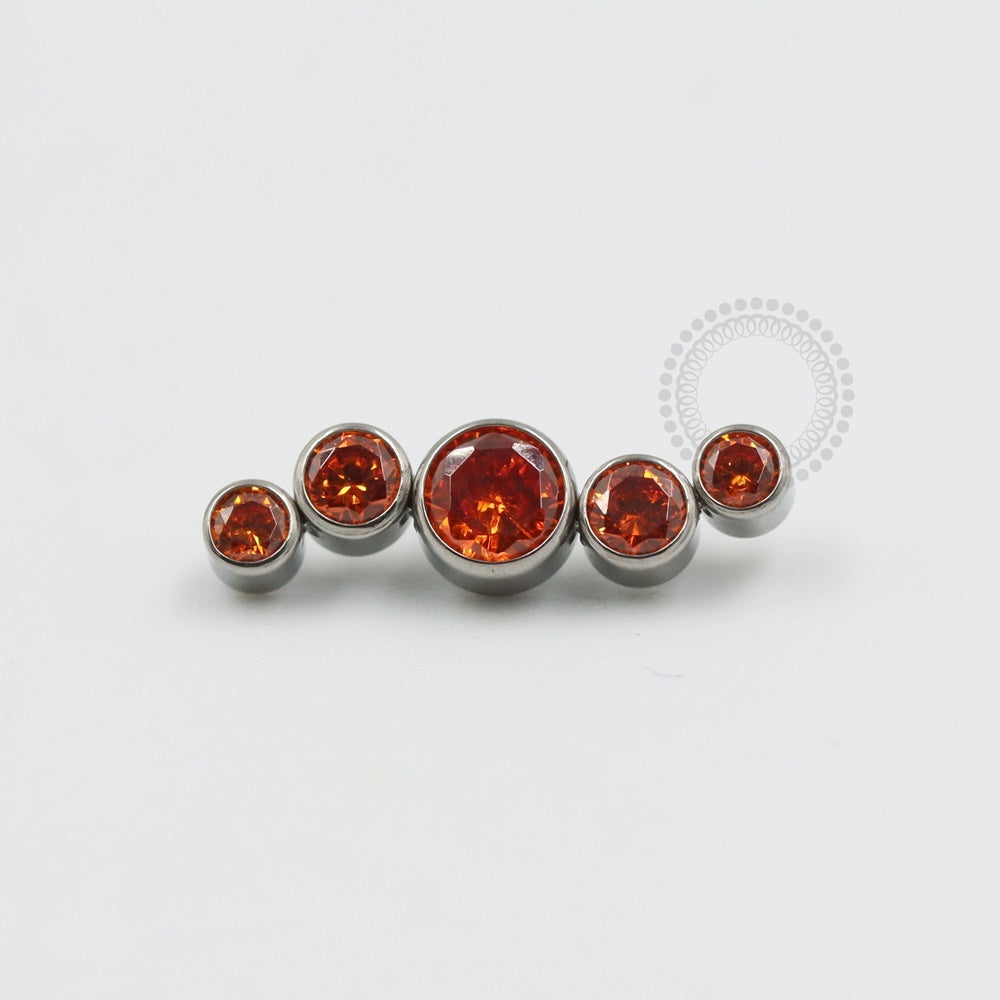 TN241-1 Cluster Top Wave CZ Orange Titanium