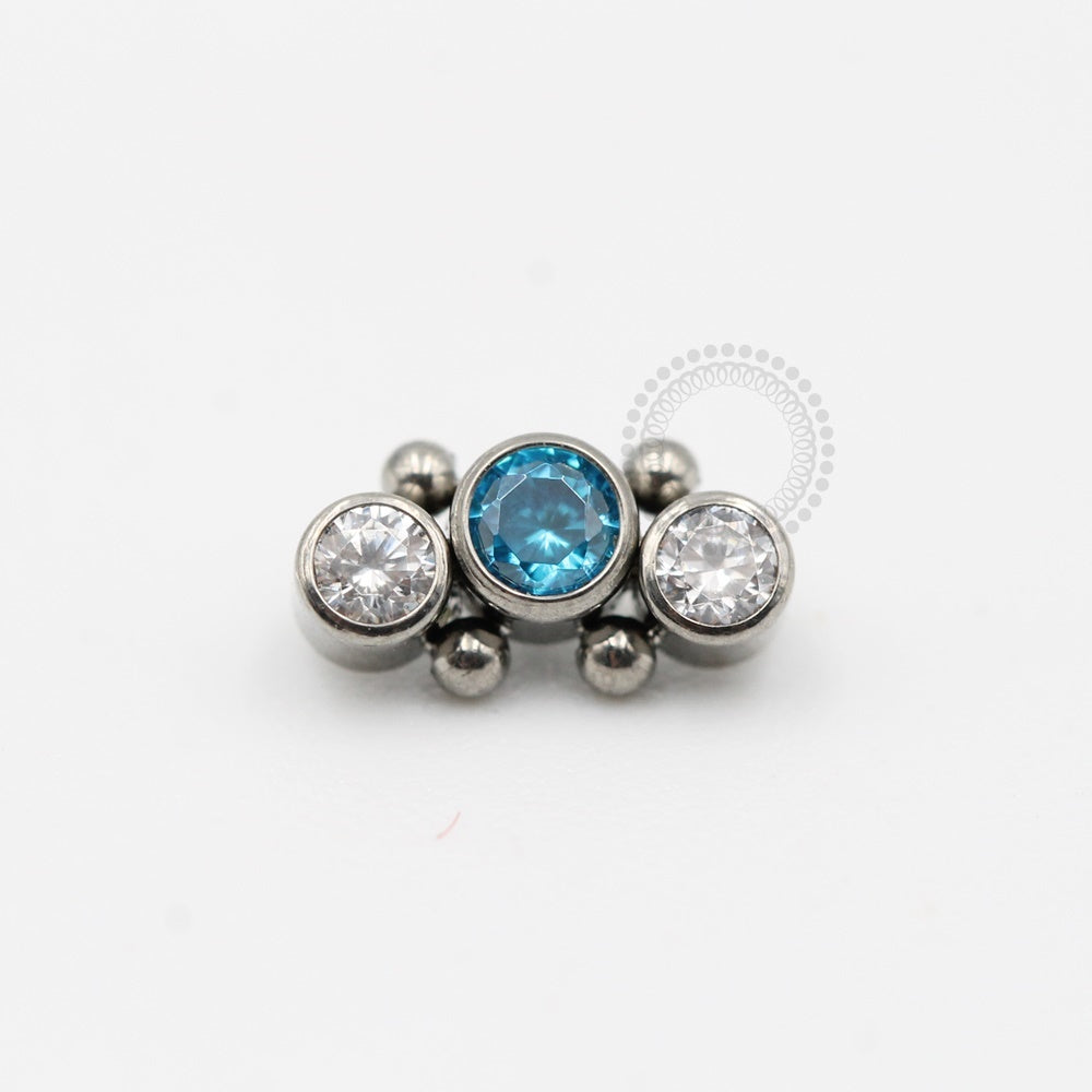 TN249 Topo Mini Cluster Zirconias Cúbicas Titânio