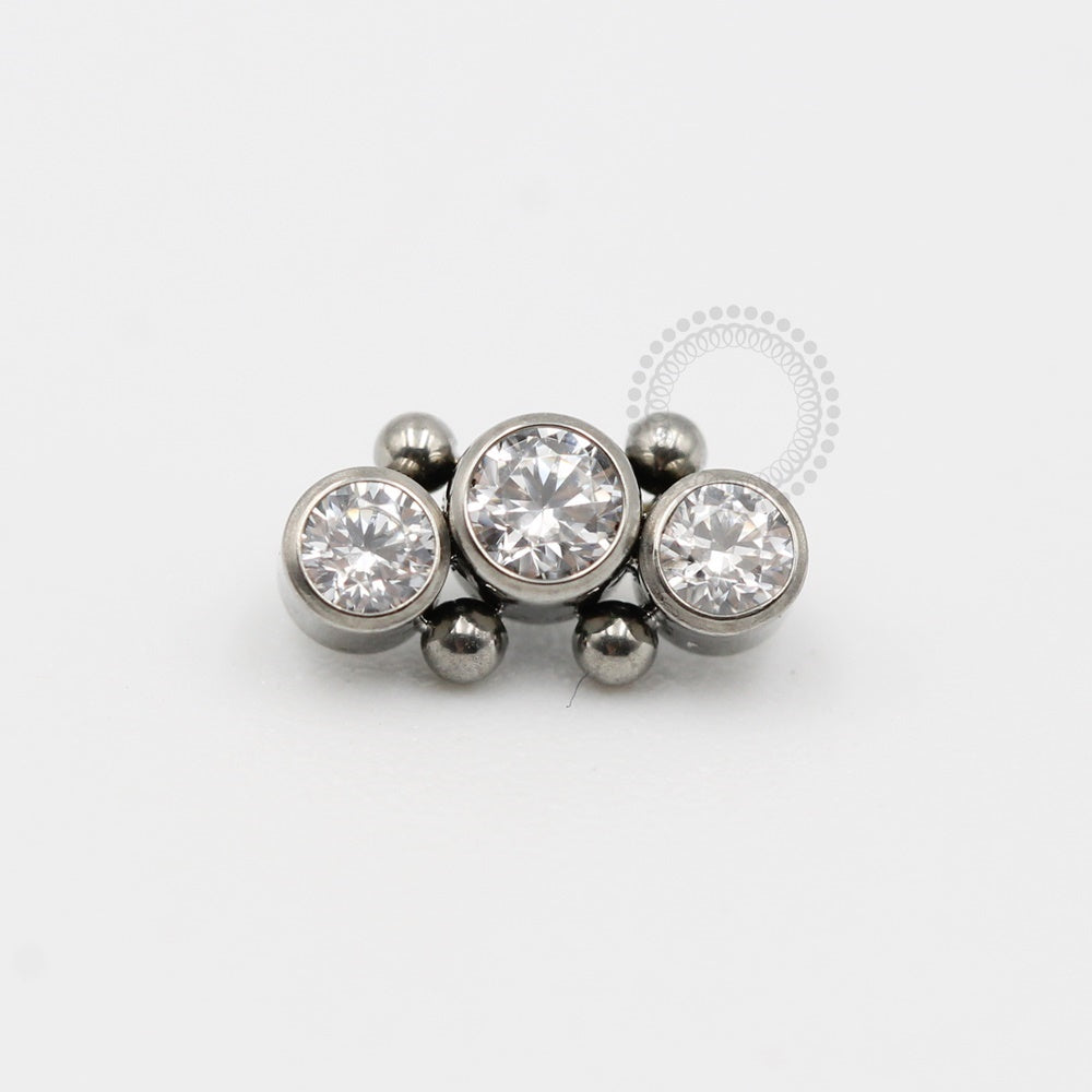 TN249 Topo Mini Cluster Zirconias Cúbicas Titânio