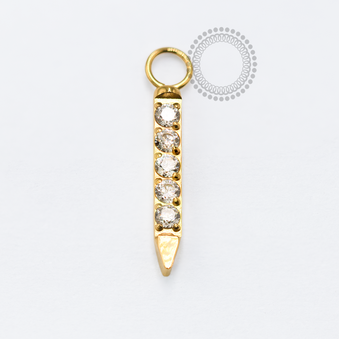 TN1695 Pingente Pingo De Brilho Titânio PVD Gold