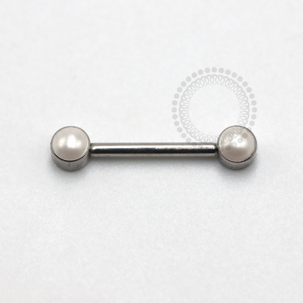 TN1179 Nipple Synthetic Mother of Pearl Stone Titanium ASTM F-136