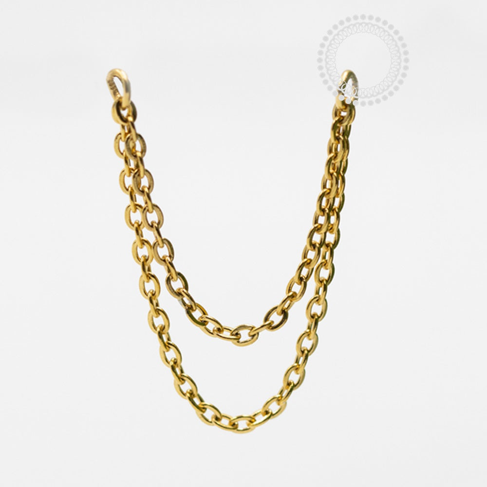 TN1371 Titanium PVD Gold Double Chain