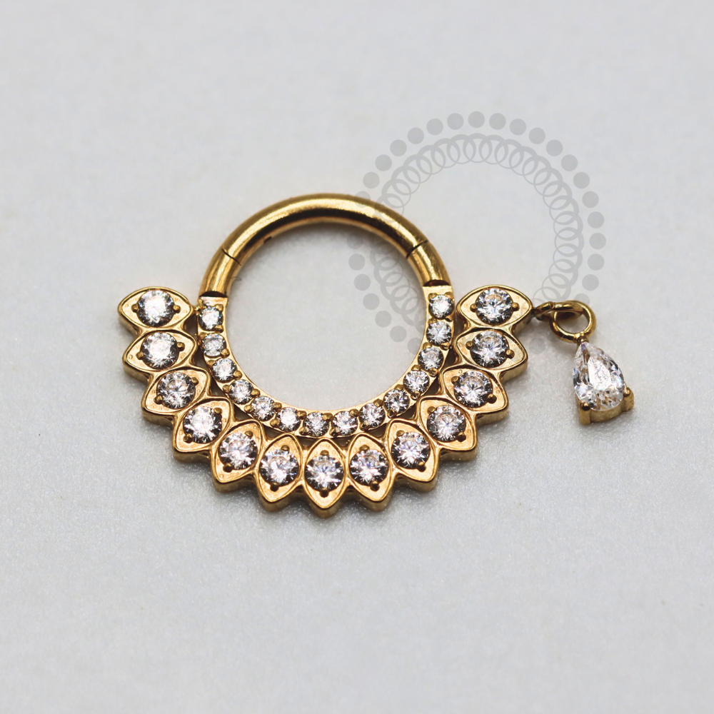 TN1178 Double Studded Segment With Titanium PVD Gold Pendant
