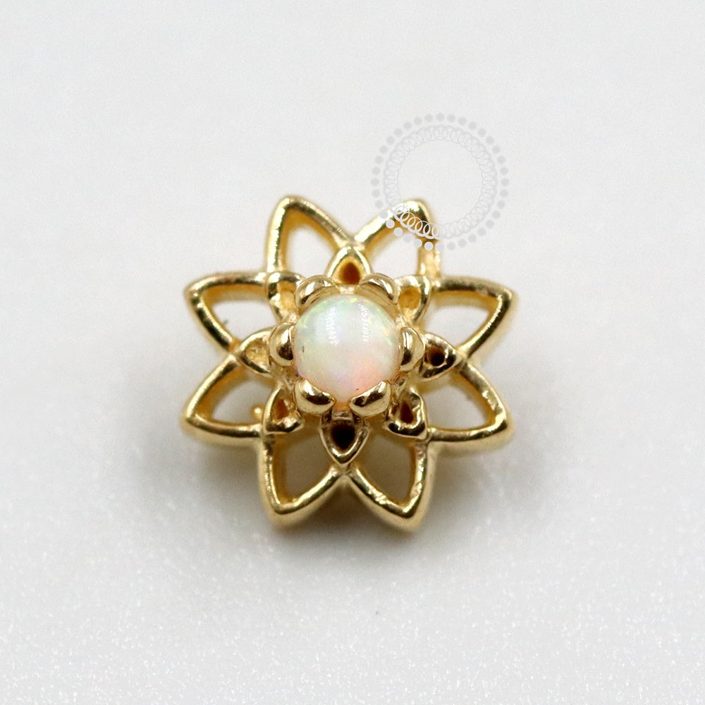 OR71 Topo Flor De Lótus Vazada (0,054g) Ouro 18K