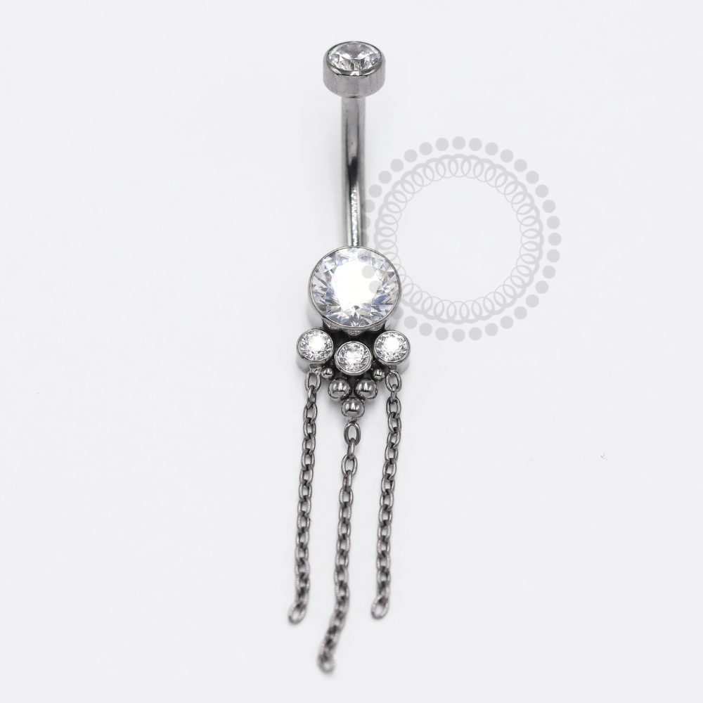 TN1326 Navel Balls and Chains Titanium ASTM F-136